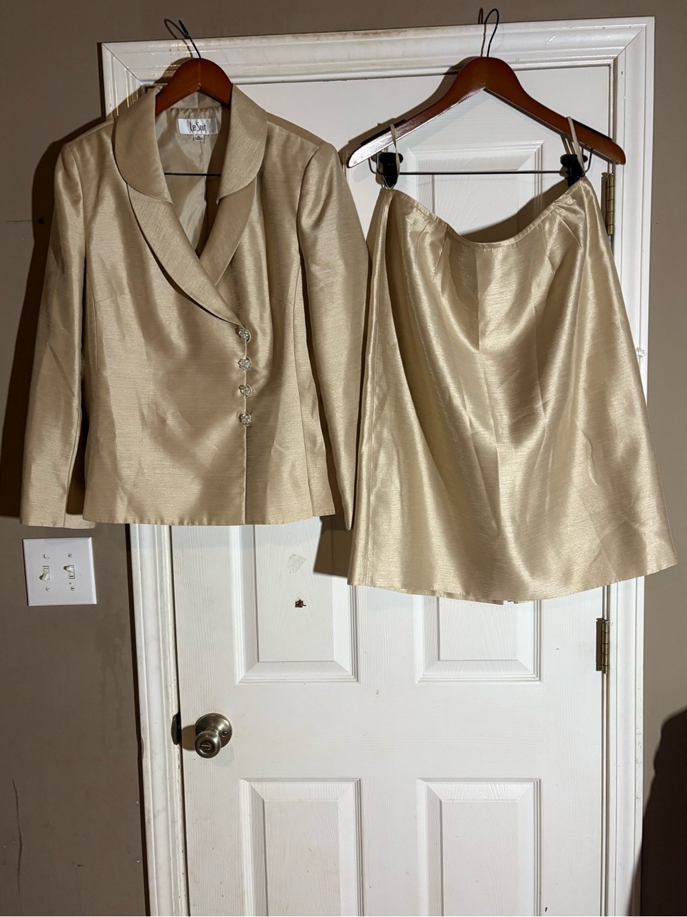 Le Suit Champagne A-Line Skirt